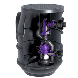 Poste de relevage AQUALIFT F Basic pour eaux chargées + WC, 1 pompe 25 ou 60L - 10 m