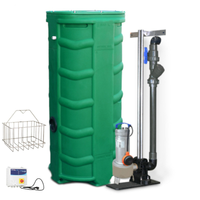 Poste de relevage individuel pour eaux chargées avec barre de guidage 590 L