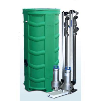 Station de relevage avec barre de guidage SANIREL 500V DOUBLE - 770 L  - 7,7 m