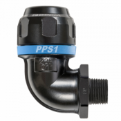 PPS1 9CM - Coude aluminium 90° fileté mâle conique pour tubes