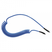 Tuyau spiralé polyuréthane : équipé de raccords mâles fixes