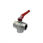 Vanne à sphère laiton 3 voies Femelle/Vertical avec voies en L