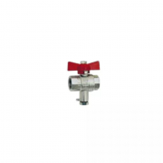 Vanne à sphère laiton Femelle/Femelle avec connexion M10x1 pour sonde de température
