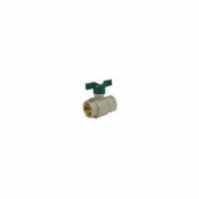 Vanne à sphère laiton Femelle/Femelle certifiée NF avec poignée papillon en aluminium verte
