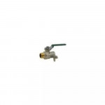 Vanne à sphère laiton Mâle/Femelle à purge certifiée NF avec poignée plate en acier verte