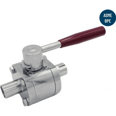 6 mm Vanne à Boule Aseptique Inox 3 Pièces à Souder