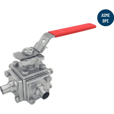 Vanne à boule 3 voies hygiénique à souder - Inox et Métaux