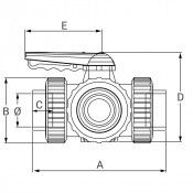Vanne PVC 3 voies à coller configuration T - PLASSON