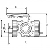 Vanne PVC 3 voies taraudée configuration T - PLASSON