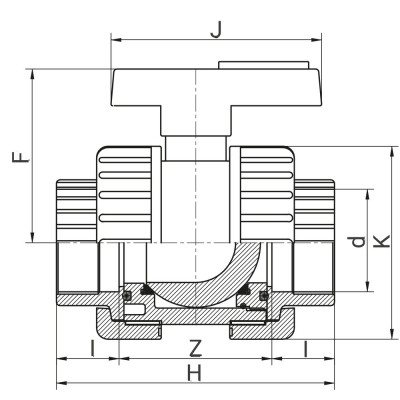 Vanne PVC BI-STOP à coller - Joints EPDM - PLASSON