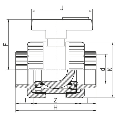 Vanne PVC BI-STOP à coller - Joints FPM - PLASSON
