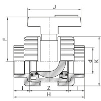 Vanne PVC BI-STOP à coller - Joints FPM - PLASSON Vanne PVC BI-STOP à coller - Joints FPM - PLASSON