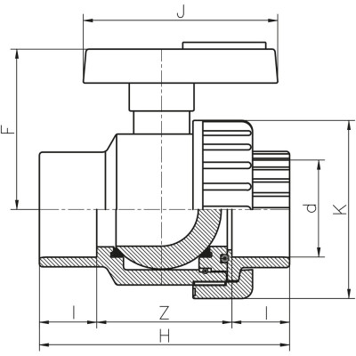 Vanne PVC simple union à coller - Joints EPDM - PLASSON
