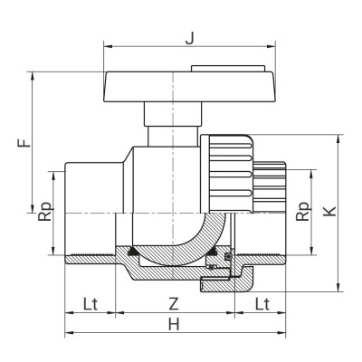 Vanne PVC simple union taraudée - Joints EPDM - PLASSON