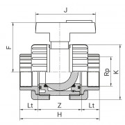 Vanne PVC TEKNICA taraudée - Joints EPDM - PLASSON