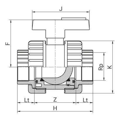 Vanne PVC TEKNICA+ taraudée - Joints EPDM - PLASSON